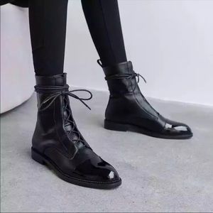 RESTOCKED Milano Black Leather Lace Up Brogue Boot